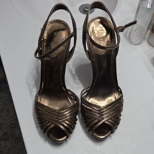 Ralph Lauren Bronze Strappy Heels